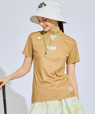 PW CIRCULUS 【吸水速乾 / UV遮蔽率96.3% UVカット / ストレッチ】【WOMEN】メッシュコンビモックネックT ゴルフウェア レディース