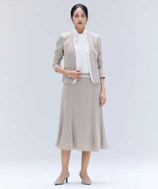 BEIGE， 【洗える・VERY NaVY 11月号掲載】CINDY / ダブルカラージャケット Taupe × White