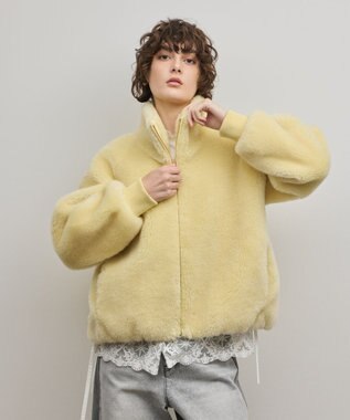 GRACE CONTINENTAL ウールボアスタンドカラージャケット