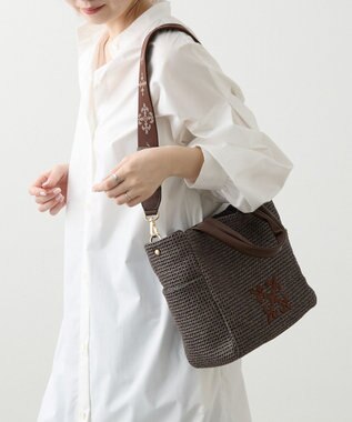 russet ナイロンラフィア2WAYトートバッグ(CE-1711) D.Brown