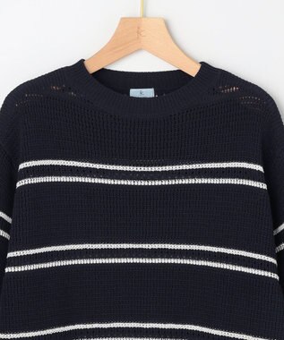 組曲 L 【先行予約】ボーダーレース ニット ホワイト系2