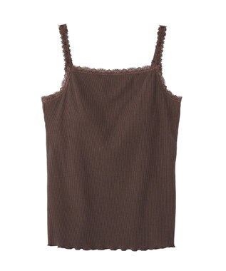 earth music&ecology カップ付レースキャミソール Brown