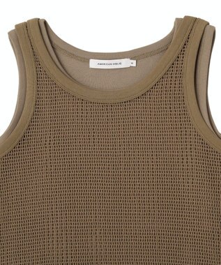 AMERICAN HOLIC 【２点セット】メッシュレイヤードタンクトップ Mocha