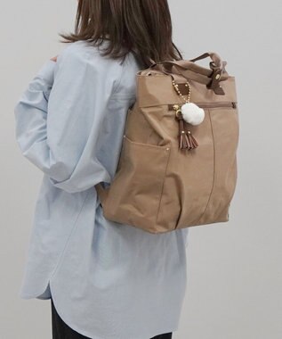 ACE BAGS & LUGGAGE kanana project collection タッセル-e トートリュック A4 68874 ベージュ