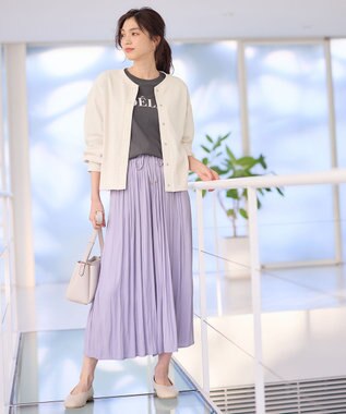 ANY L リングドットボタンカーディガン ベージュ