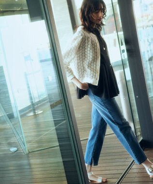 組曲 L ツイルジャージーペプラム カットソー ブラック系