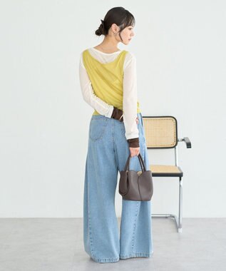 earth music&ecology SET2点ハイショクシアータンクトップ+ロンT Yellow