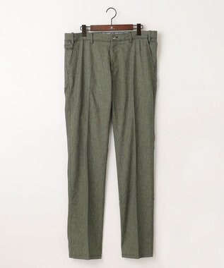 JOSEPH ABBOUD 【キングサイズ・ウエストも伸びる！/ストレッチ】ミックスリネンシャンブレーパンツ カーキ系