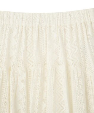 Green Parks ラウンド切替インドコットンレーススカート Off White