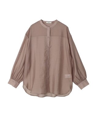 earth music&ecology シアーバンドカラーシャツ Mocha