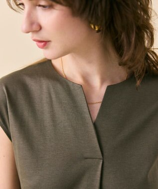 BEIGE， 【WEB限定・洗える】MELISSA / バックシフォンスキッパーロングワンピース Khaki