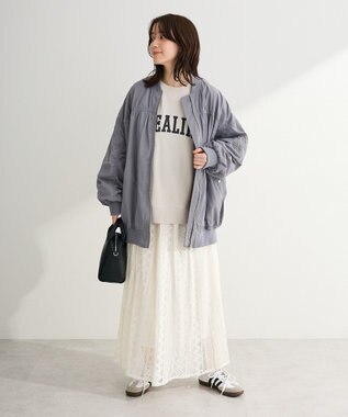 Green Parks ラウンド切替インドコットンレーススカート Off White