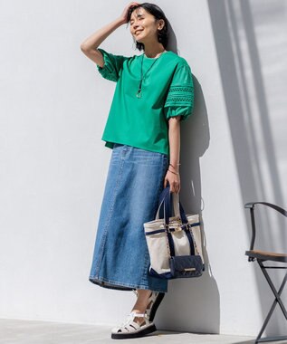 23区 【洗える】23区DENIM ストレッチデニム スカート スカイブルー系