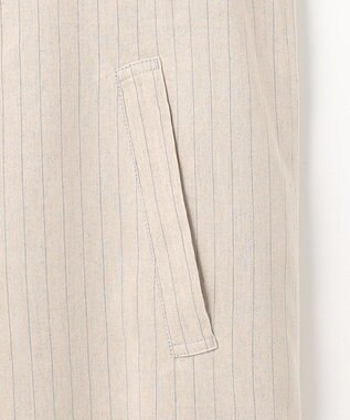 23区 【CLASSY.6月号掲載/洗える】リネンレーヨンストレッチ ジレ ベージュストライプ