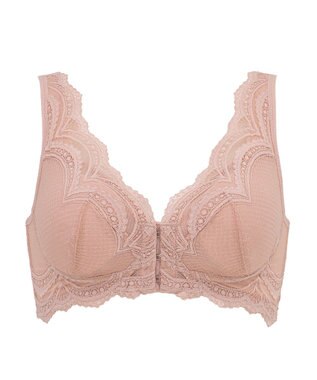 BRADELIS New York 【BRADELIS Me / ノンワイヤー・コンパクト補正】 フロントホックブラ24A1 フロントファスナー ヌーディピンク