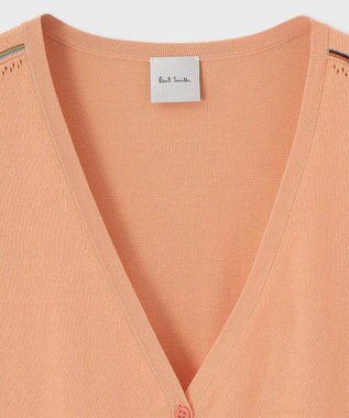 Paul Smith 【洗える】Signature Stripe アイレット カーディガン オレンジ