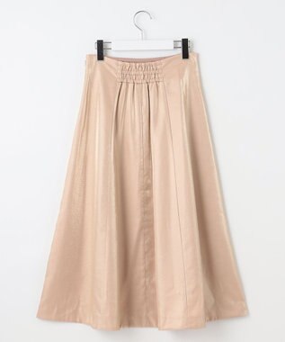 Feroux 【洗える】シャイニーフレアスカート ベージュ系