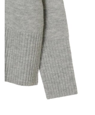 Green Parks ｆｕｗａっとメランジ袖リブ長めニットプルオーバー Light Gray