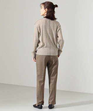 SHARE PARK LADIES 【洗える】TRストレートパンツ ブラウンチェック