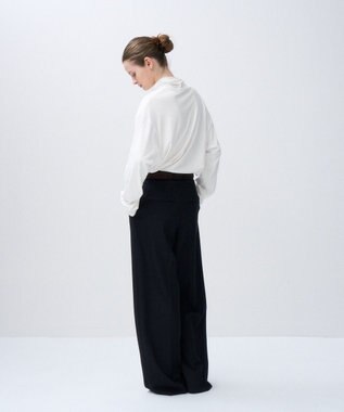ATON WOOL GABARDINE | ワイドパンツ BLACK