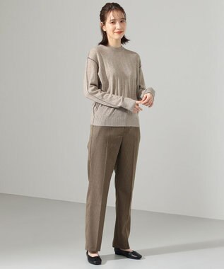 SHARE PARK LADIES 【洗える】TRストレートパンツ ブラウンチェック