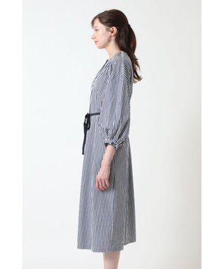 DAKS コットン ギャザーワンピース ネイビー