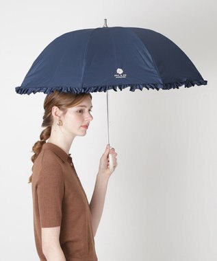 MOONBAT PAUL&JOE ACCESSOIRES (ポール&ジョー) 晴雨兼用日傘 長傘 ワンポイントクリザンテームフリル 一級遮光 遮熱 UV