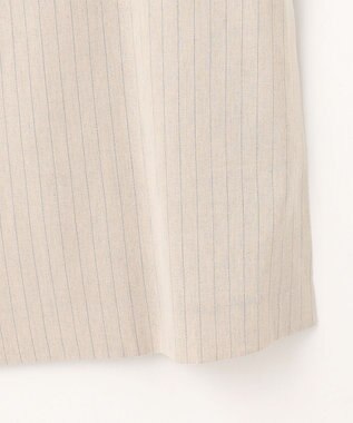 23区 L 【CLASSY.6月号掲載/洗える】リネンレーヨンストレッチ ジレ ベージュストライプ