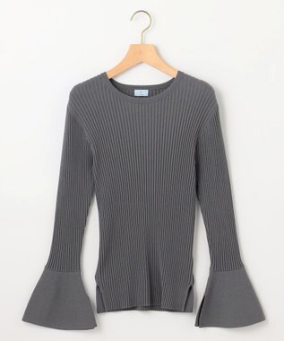 組曲 【WEB限定】ELENAフレアスリーブ リブニット チャコールグレー系