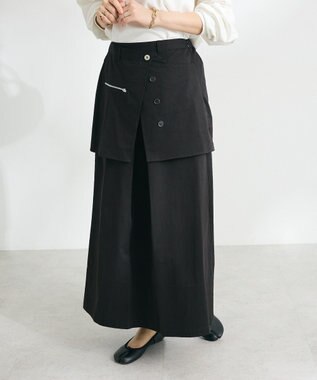 CRAFT STANDARD BOUTIQUE オーバーラップスカート Charcoal Gray