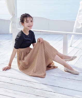 Tiaclasse 【小倉優子さん着用・フラット&ヒール2TYPE】ケージデザインシアーパンプス フラット：アイボリー