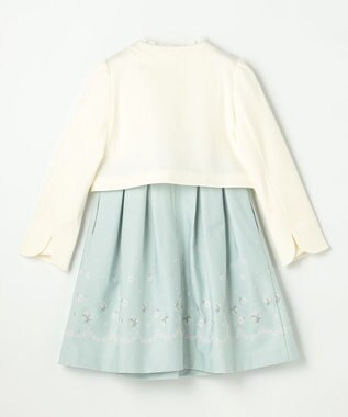 組曲 KIDS 【110-140㎝】 フラワーアーチワンピース＆ボレロジャケットセット ミントグリーン
