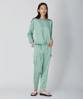 ICB 【WEB限定カラーあり・洗える】Calm プルオーバーブラウス ジェイドグリーン系