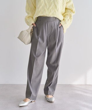 Green Parks あったか裏起毛きれいシルエットパンツ Stripe