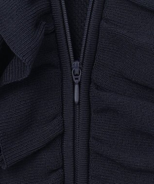 組曲 【WEB限定】  シアーニットフリルパーカー ネイビー系