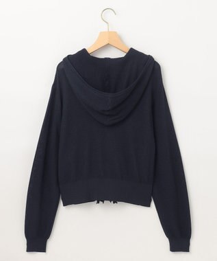 組曲 【WEB限定】  シアーニットフリルパーカー ネイビー系