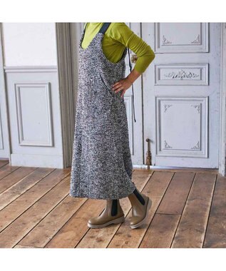 ing <ing>【WEB限定】【3E】【サスティナブルシリーズ】厚底サイドゴアショートブーツ カーキ