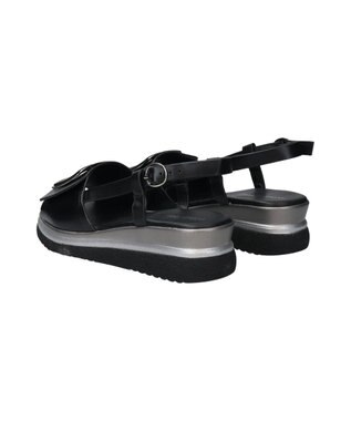 INTER-CHAUSSURES 【INTER-CHAUSSURES】バックルウエッジバックバンドサンダル ブラック