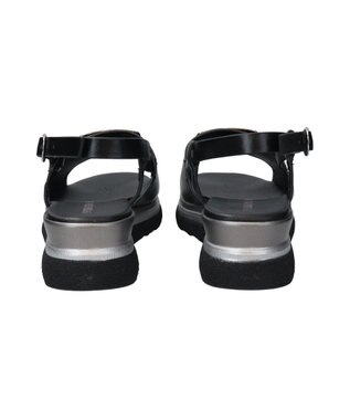 INTER-CHAUSSURES 【INTER-CHAUSSURES】バックルウエッジバックバンドサンダル ブラック