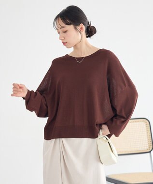 earth music&ecology 【2WAY】レーストリムシアーニットカーディガン Brown