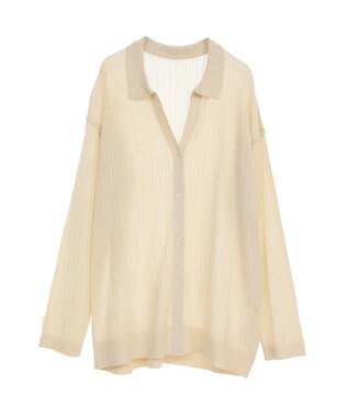 earth music&ecology スキッパールーズカーディガン Ivory