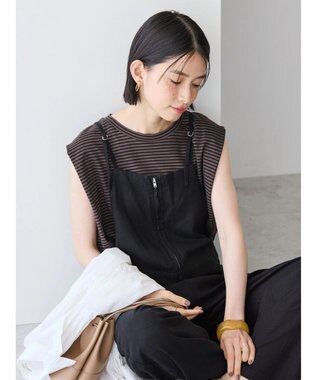 AMERICAN HOLIC リネンブレンドサロペットパンツ Black