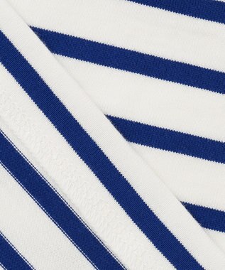 UNFILO 【マシンウォシャブル】ボーダーワイドT ブルー