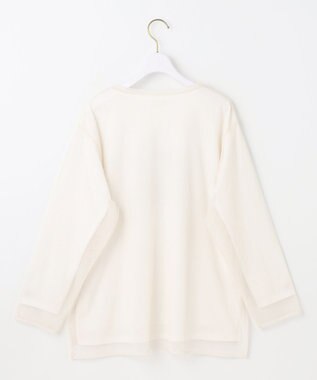 ANY SIS L 【貴島明日香さんコラボ】チュールレイニャード猫 Tシャツ アイボリー×フォト