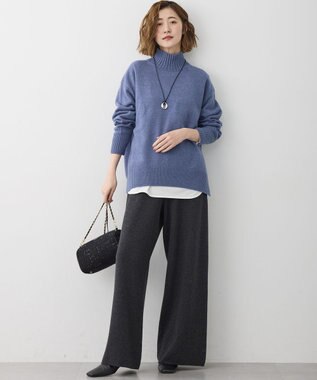 23区 L 【見上愛さん着用/洗える】カシミヤブレンド ニット パンツ グレー系