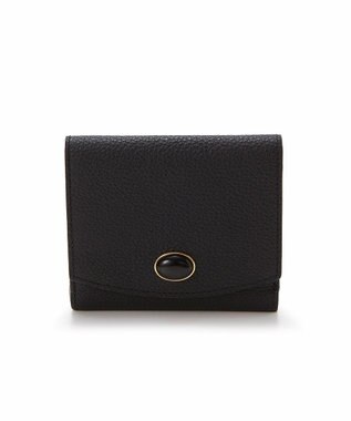 TOPKAPI 【TOPKAPI】gemdrops ジェムドロップ ミニエンボスレザー 天然石 二つ折り 財布 ブラック