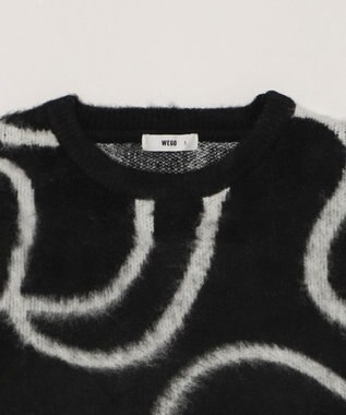 WEGO 【ユニセックス着用ITEM/MLサイズ展開】ファジーパターンプルオーバー ブラック