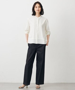 J.PRESS LADIES L 【WEB限定カラーあり】ハイパワーデニムツイル ワイドパンツ ブラック系