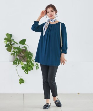 Tiaclasse 【安田美沙子さん着用・洗える】T/R両面起毛ストレッチパンツ グレーチェック