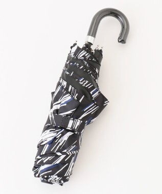 ICB 【一級遮光・UVカット】晴雨兼用 折り畳み日傘 ブラック×ブルー リバース柄系